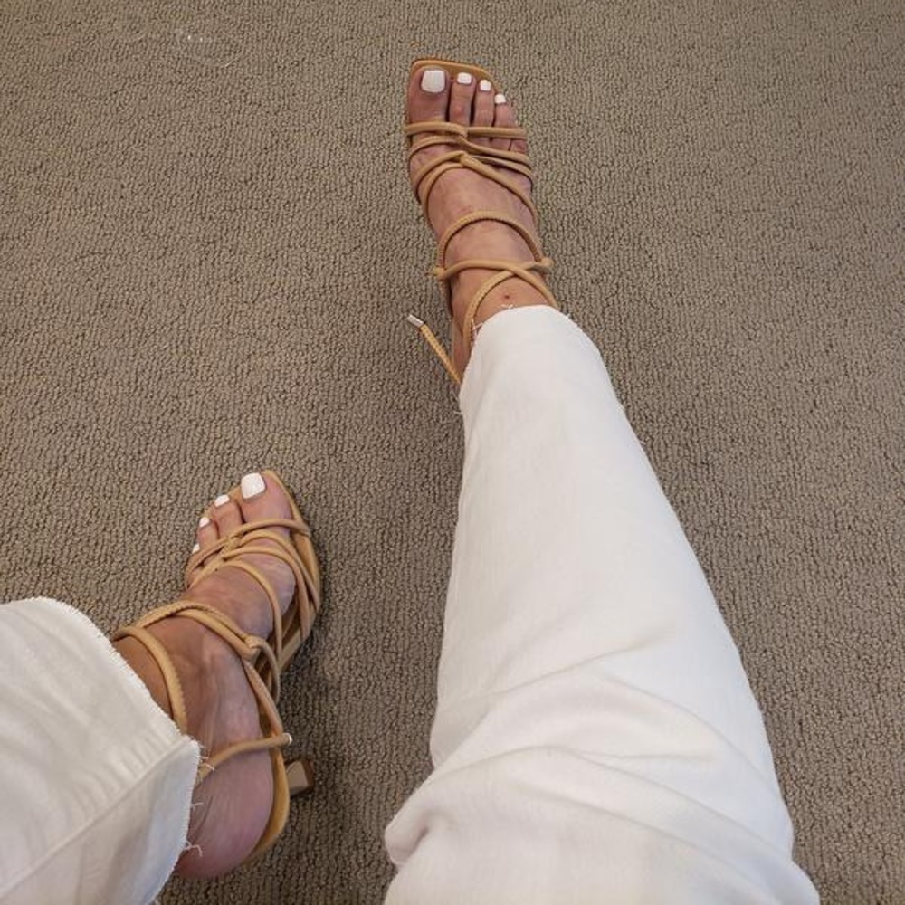 Schutz strappy nude heels